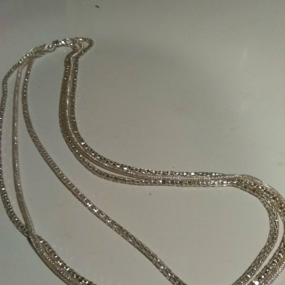 Silver plated 3 layer necklace
